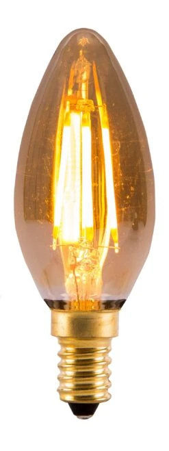 BELL 01433 4W LED Vintage Candle - SES, Amber, 2000K - Warm White