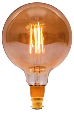 BELL 01471 4W BC/B22 LED Vintage 125mm Globe Dimmable Lamp - Amber, 2000K - Warm White