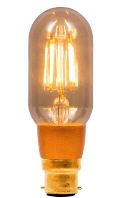 BELL 01500 4W LED Vintage Tubular Dimmable - BC, Amber, 2000K - Warm White
