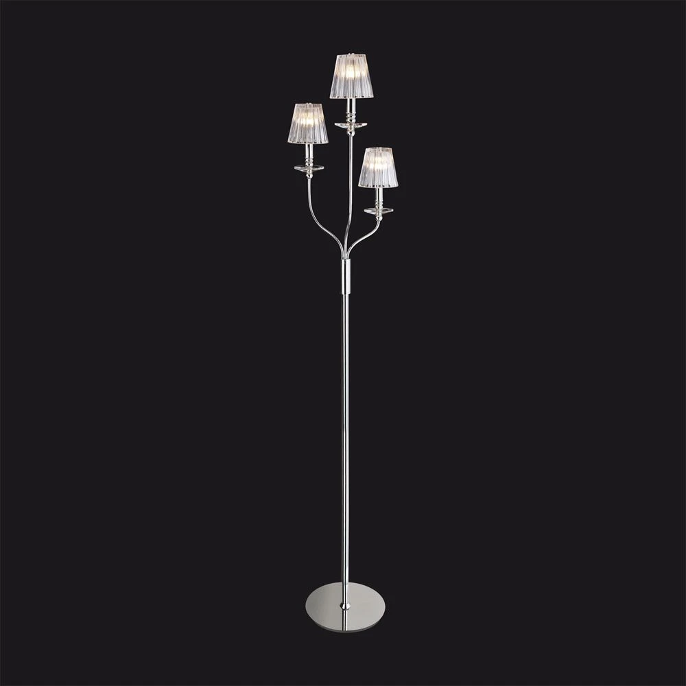 Firstlight 8213CH "Grace" Chrome & Clear Glass 3 Light Floor Lamp 3 Firstlight 8213CH "Grace" Chrome & Clear Glass 3 Light Floor Lamp