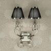 Interiors 1900 UL1PNSHB-UL1W2N New Classics Oksana Nickel Twin Wall Light & Black Shades -Philips Shop c c 6 c6 63533