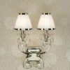 Interiors 1900 UL1PNSHW-UL1W2N New Classics Oksana Nickel Twin Wall Light & White Shades -Philips Shop c c 6 c6 63536