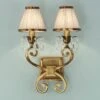 Interiors 1900 UL1PBSH-UL1W2B New Classics Oksana Antique Brass Twin Wall Light & Beige Shades -Philips Shop c c 6 c6 63539
