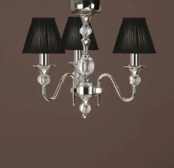 Interiors 1900 CA1BSHN-LX124P3N New Classics Polina Nickel 3Lt Pendant & Black Shades
