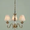 Interiors 1900 CA1SHB-LX124P3B New Classics Polina Antique Brass 3Lt Pendant & Beige Shades