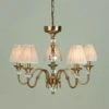 Interiors 1900 CA1SHB-LX124P5B New Classics Polina Antique Brass 5Lt Pendant & Beige Shades -Philips Shop c c 6 c6 63587