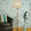 Interiors 1900 CA1FSASH-W-CA1FSAB New Classics Stanford Antique Brass Swing Arm Floor Lamp & Beige Shade -Philips Shop c c 6 c6 63621