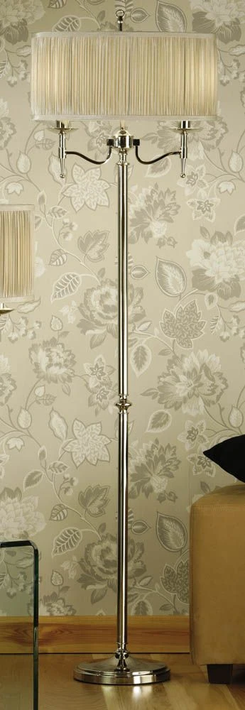 Interiors 1900 CA1FSH-W-CA1FN New Classics Stanford Nickel Floor Lamp & Beige Shade 3 Interiors 1900 CA1FSH-W-CA1FN New Classics Stanford Nickel Floor Lamp & Beige Shade