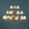 Interiors 1900 CA1SHB-CA1P21B New Classics Stanford Antique Brass 21Lt Pendant & Beige Shades 1 Interiors 1900 CA1SHB-CA1P21B New Classics Stanford Antique Brass 21Lt Pendant & Beige Shades -Philips Shop c c 6 c6 63625