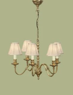 Interiors 1900 CA1SHB-ABY133P5 Rochamp Fitzroy 5Lt Pendant & Beige Shades