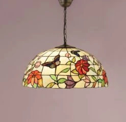 Interiors 1900 TV158L-SU02/3 Tiffany Butterfly Large 3Lt Pendant
