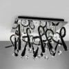 Diyas IL50383 Class Polished Chrome/Black Glass/Crystal 10 Light Square Ceiling Light