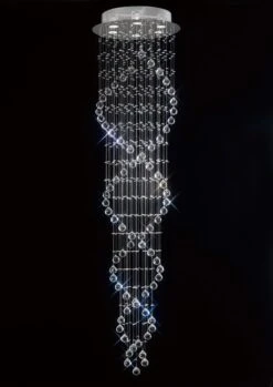 Diyas IL30785 Colorado Polished Chrome/Crystal 6 Light Spiral Ceiling Light