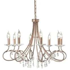 Elstead CRT8 SILVER/GOLD Christina 8lt Chandelier
