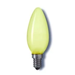 Leuci 15W 230V SES E14 Incandescent Yellow Coloured Candle Light Bulb -Philips Shop c a candle ses opaque yellow