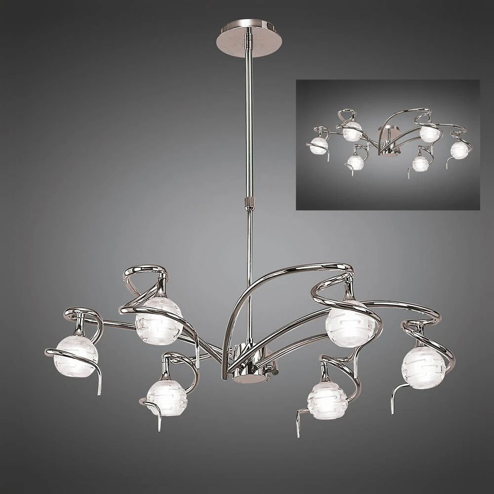 Mantra M0079 Dali Telescopic Pendant Semi Flush Convertible 6 Light G9, Polished Chrome 3 Mantra M0079 Dali Telescopic Pendant Semi Flush Convertible 6 Light G9, Polished Chrome