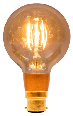 BELL 01473 4W LED Vintage Globe Dimmable - BC, Amber, 2000K - Warm White