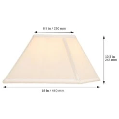 Interiors 1900 Rochamp Alice 18in Oyster Square Silk Shade -Philips Shop d d i dimensions al18oys