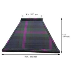 Interiors 1900 Rochamp Alice 9in Baird Purple Tartan Square Silk Shade -Philips Shop d d i dimensions al9bt