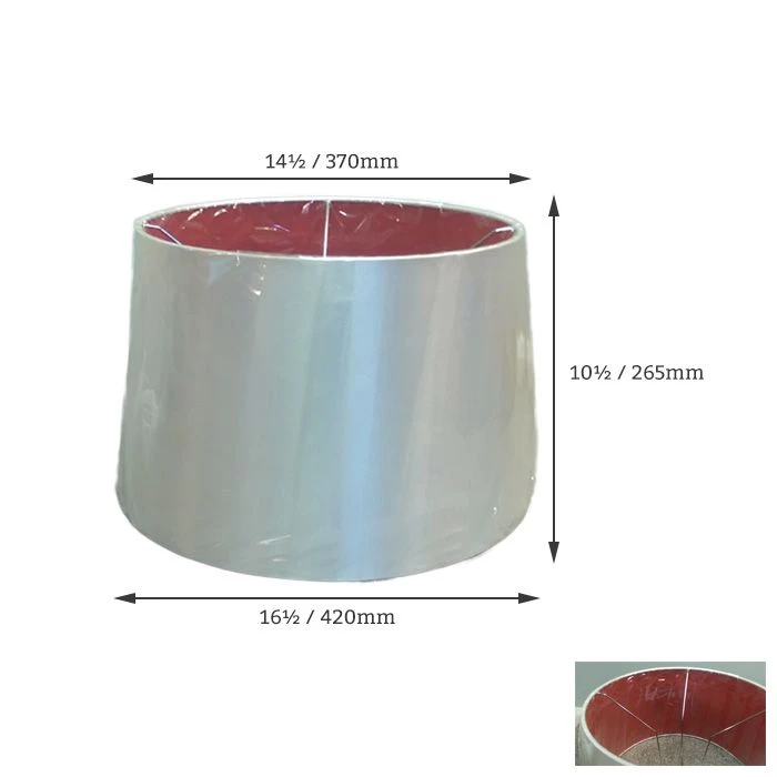 Interiors 1900 Rochamp Freya 16in White With Red Lining Tapered Drum Silk Shade 5 Interiors 1900 Rochamp Freya 16in White With Red Lining Tapered Drum Silk Shade - Image 3