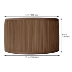 Interiors 1900 Rochamp Nicole 15in Sepia Brown Mushroom Pleat Drum Silk Shade 9 Interiors 1900 Rochamp Nicole 15in Sepia Brown Mushroom Pleat Drum Silk Shade -Philips Shop d d i dimensions nic15sep