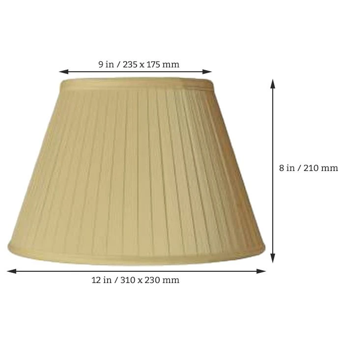 Interiors 1900 Rochamp Alexandra 12in Honey Oval Empire Pleat Silk Shade 5 Interiors 1900 Rochamp Alexandra 12in Honey Oval Empire Pleat Silk Shade - Image 3