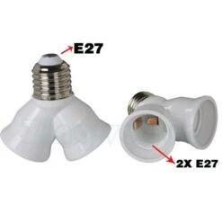 E27 To 2x E27 Lamp Holder Adapter