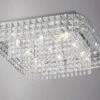 Diyas IL31153 Edison Polished Chrome/Crystal 9 Light Square Ceiling Light