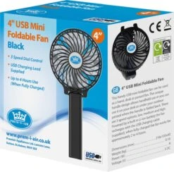Prem-I-Air 4" USB Mini Foldable Fan - Black With Handy Torch 15 Prem-I-Air 4" USB Mini Foldable Fan - Black With Handy Torch -Philips Shop e e h eh1691 in1