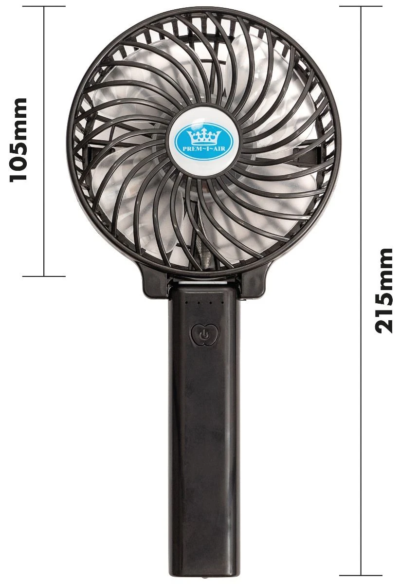 Prem-I-Air 4" USB Mini Foldable Fan - Black With Handy Torch 8 Prem-I-Air 4" USB Mini Foldable Fan - Black With Handy Torch - Image 6