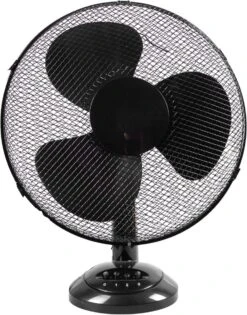 16" / 40 Cm Black Desktop Fan With 3 Speed Settings Oscillating