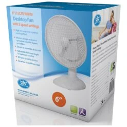 Prem-I-Air 6" (15 Cm) White Desktop Fan With 2 Speed Settings -Philips Shop e e h eh1852 in1