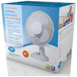 Prem-I-Air 9" (23 Cm) White Oscillating Desktop Fan With 2 Speed Settings -Philips Shop e e h eh1854 in1