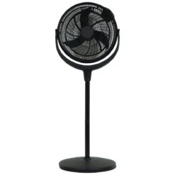 Prem-I-Air 16" (40cm) Power StandHeight Adjustable Black Fan With Remote Control Timer