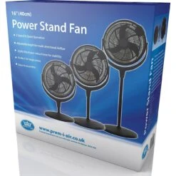 Prem-I-Air 16" (40cm) Power StandHeight Adjustable Black Fan With Remote Control Timer 7 Prem-I-Air 16" (40cm) Power StandHeight Adjustable Black Fan With Remote Control Timer -Philips Shop e e h eh1862 2