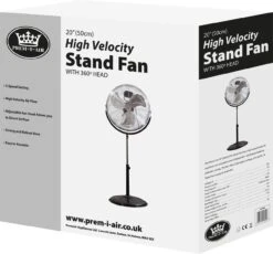 Prem-I-Air 20" (50 Cm) High Velocity Stand Black Fan With 360° Head -Philips Shop e e h eh1864 in1