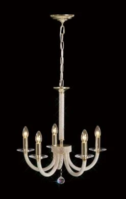 Diyas IL30375 Elena Gold/Crystal 5 Light Pendant Light