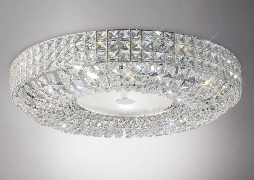 Diyas IL31202 Enya Polished Chrome/Crystal 9 Light Flush Ceiling Light 3 Diyas IL31202 Enya Polished Chrome/Crystal 9 Light Flush Ceiling Light