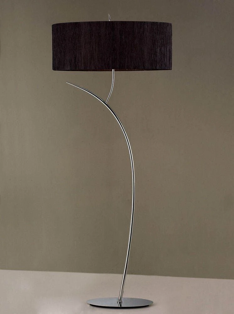 Mantra M1139/BS Eve Floor Lamp 2 Light E27, Polished Chrome With Black Oval Shade 3 Mantra M1139/BS Eve Floor Lamp 2 Light E27, Polished Chrome With Black Oval Shade