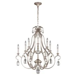 Feiss FE/DEWITT9 DeWitt Sunrise Silver 9 Light Chandelier Light