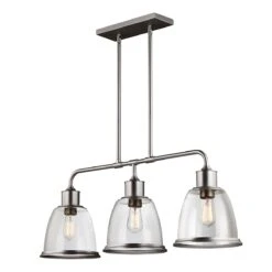 Feiss FE/HOBSON/3P SN Hobson Satin Nickel 3 Light Island Chandelier Light
