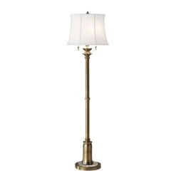 Feiss FE/STATERM FL BB Stateroom 2lt Floor Lamp Bali Brass