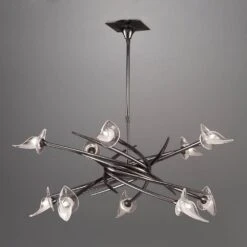 Mantra M0312BC Flavia Pendant Up-Down Round 10 Light G9, Black Chrome