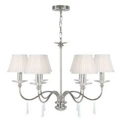Elstead FP6 POL NICKEL Finsbury Park 6lt Chandelier Polished Nickel
