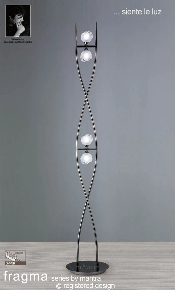 Mantra M0816BC Fragma 170cm Black Chrome Floor Lamp 5 Mantra M0816BC Fragma 170cm Black Chrome Floor Lamp - Image 3