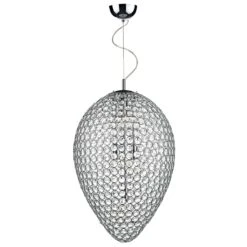 Dar Lighting FRO0550 Frost 5 Light Pendant Polished Chrome