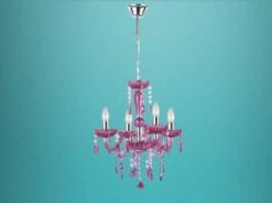 GLOBO Lighting Luster Kristal 4 Light Chandelier Fun Funky Ceiling Light Shabby Chic