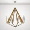Diyas IL31683 Hilton Polished Nickel/Taupe Wood 10 Light E14 Decagonal Pendant Light 2 Diyas IL31683 Hilton Polished Nickel/Taupe Wood 10 Light E14 Decagonal Pendant Light -Philips Shop h h i hilton il31683