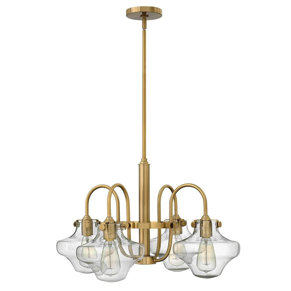 Hinkley HK/CONGRES4/B BC Congress Clear Glass Chandelier Brushed Caramel 3 Hinkley HK/CONGRES4/B BC Congress Clear Glass Chandelier Brushed Caramel