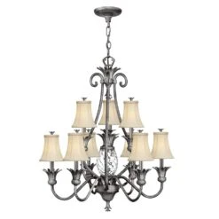 Hinkley HK/PLANT10 PL Plantation 10lt Chandelier Polished Antique Nickel